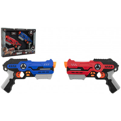 Pistole 2ks laser game plast 25cm na baterie se zvukem a světlem
