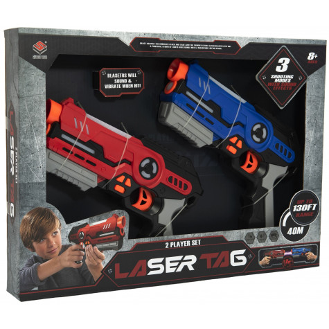 Pistole 2ks laser game plast 25cm na baterie se zvukem a světlem ~ 2