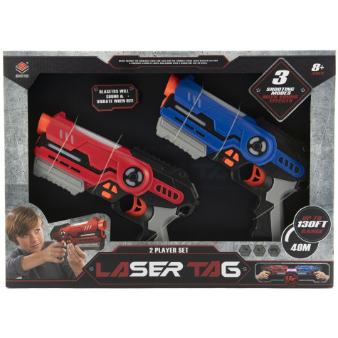 Pistole 2ks laser game plast 25cm na baterie se zvukem a světlem