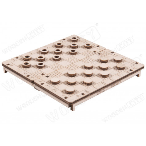 WOODEN CITY 3D puzzle hra Šachy a Dáma 2v1 ~ 2