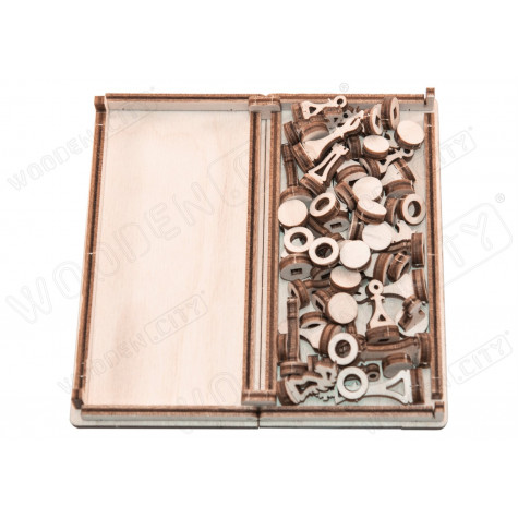 WOODEN CITY 3D puzzle hra Šachy a Dáma 2v1 ~ 4