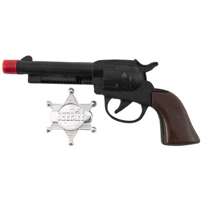 Pistole/Kolt klapací + šerifská hvězda kovboj 20cm