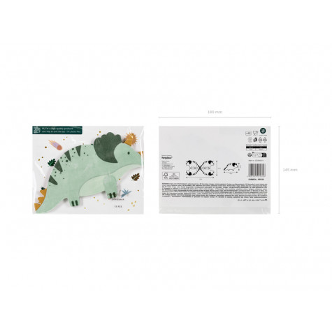 Papírové ubrousky 12 ks - Triceratops ~ 2