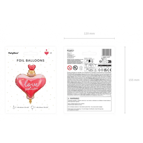 Nafukovací fóliový balónek 49x54cm - Lektvar lásky Love potion ~ 4