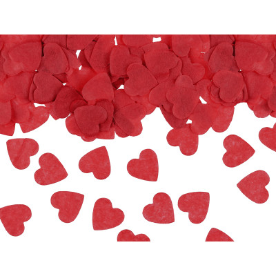 Ubrouskové konfety na stůl 15 g - Srdíčka - červená