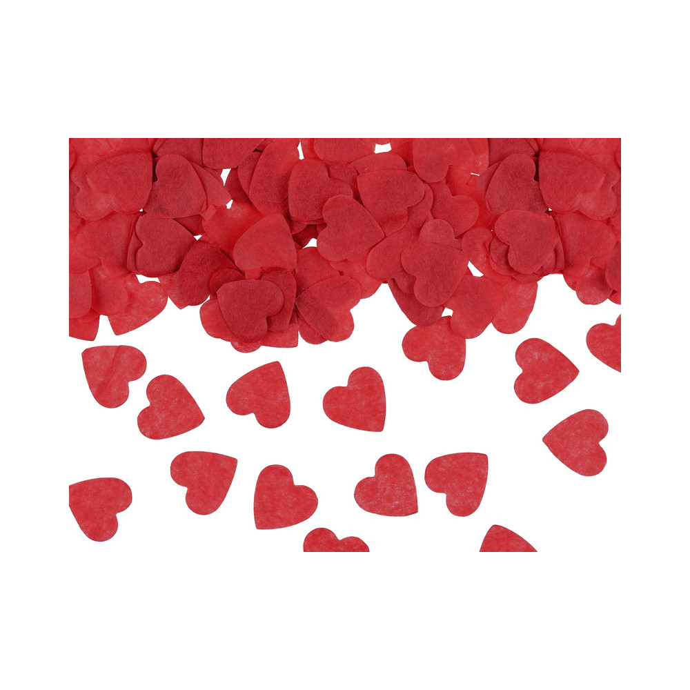 Ubrouskové konfety na stůl 15 g - Srdíčka - červená