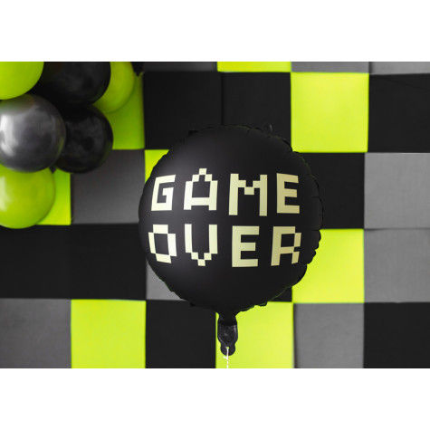 Nafukovací fóliový balónek 45 cm - Game over - černý