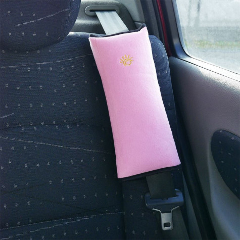 Cestovní polštář do auta na pás - růžový ~ 2