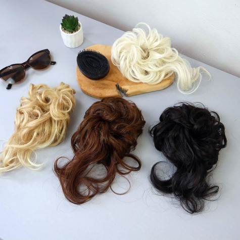 Příčesek do vlasů drdol - světlá blond ~ 3