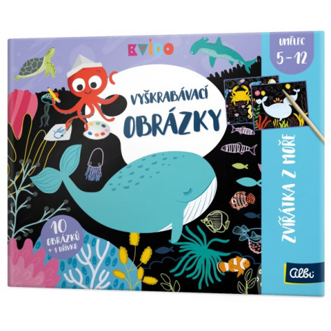 Albi Kvído Vyškrabávací obrázky - Zvířátka z moře ~ 1