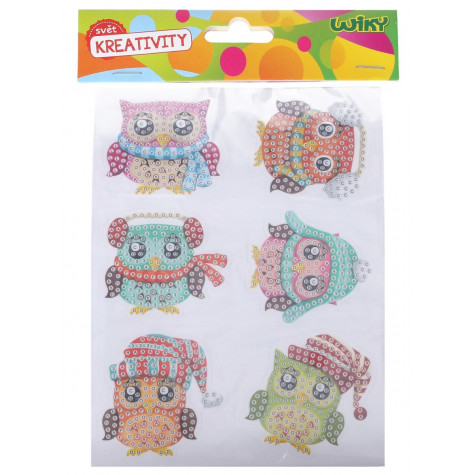 Wiky Kreativní set diamond nálepky - Sovy ~ 3