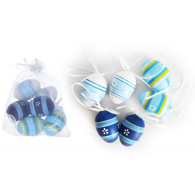 Wiky Vajíčko dekorační malované na zavěšení 6ks - modré