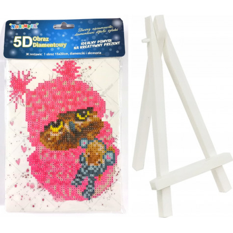 Norimpex Diamantový obrázek malování 15x20cm - Sova v růžovém ~ 1