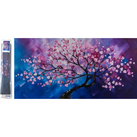 Norimpex Diamantové malování 80x40cm - Rozkvetlý strom ~ 1