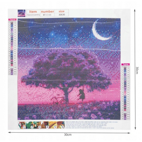 Diamantové malování - noční strom ~ 2