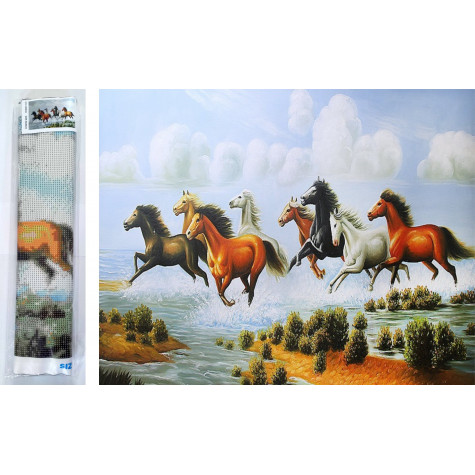 Norimpex Diamantové malování 80x40cm - Cválající stádo ~ 1
