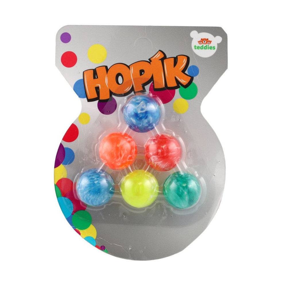 Teddies Hopík míček 6ks - mramorované