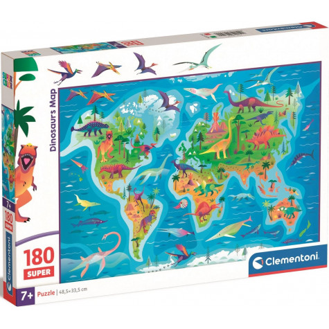 CLEMENTONI Puzzle Dinosauří mapa 180 dílků ~ 1