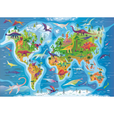 CLEMENTONI Puzzle Dinosauří mapa 180 dílků