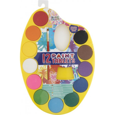 GRAFIX Paleta s vodovými barvami a štětcem - žlutá ~ 1