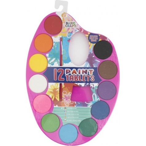GRAFIX Paleta s vodovými barvami a štětcem - růžová ~ 1