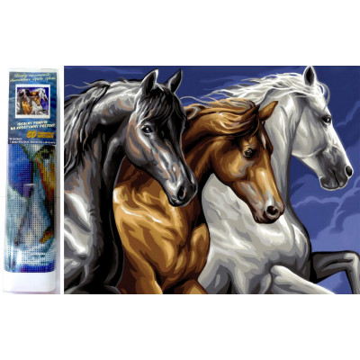 Norimpex Diamantový obrázek malování 30x40cm - Divoké trio koní