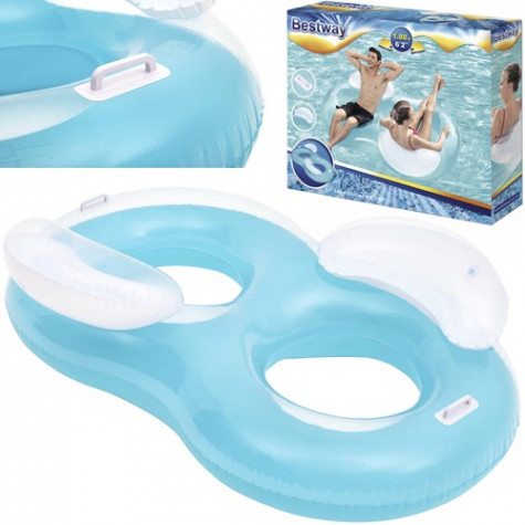 Bestway 43009 Nafukovací dvojité křeslo Double Ring 188x117cm - modré ~ 1