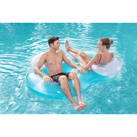 Bestway 43009 Nafukovací dvojité křeslo Double Ring 188x117cm - modré ~ 2