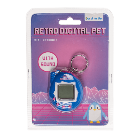 Retro digitální zvířátko Tamagoči hra - modré