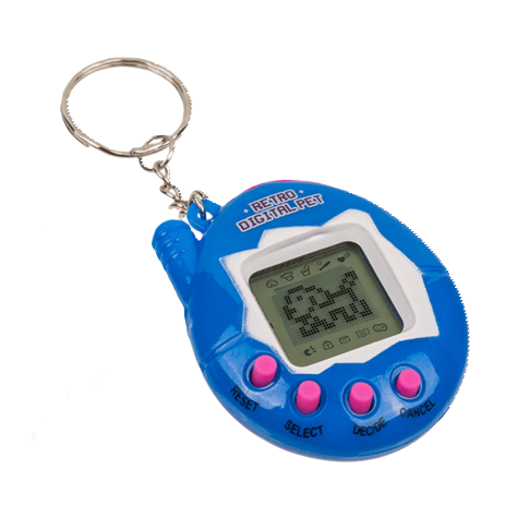 Retro digitální zvířátko Tamagoči hra - modré ~ 4