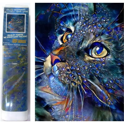 Norimpex Diamantový obrázek malování 30x40cm - Kočka v modrém