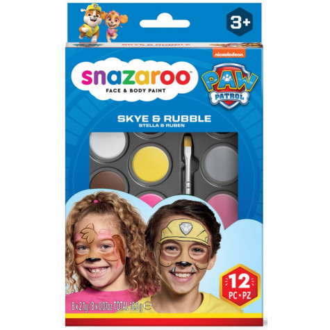 Snazaroo Sada 8 barev na obličej Tlapková patrola: Sky & Rubble ~ 1