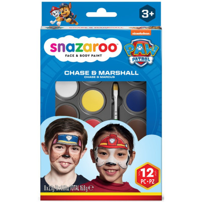 Snazaroo Sada 8 barev na obličej Tlapková patrola: Chase & Marshall