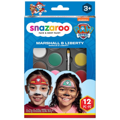 Snazaroo Sada 8 barev na obličej Tlapková patrola: Marshall & Liberty ~ 1