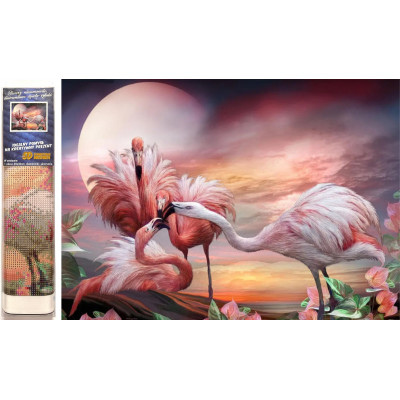 Norimpex Diamantový obrázek malování 30x40cm - Růžoví plameňáci
