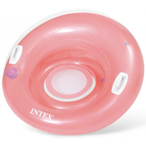 Intex 58883 Kruh nafukovací křeslo s úchyty 119 cm - růžové ~ 1