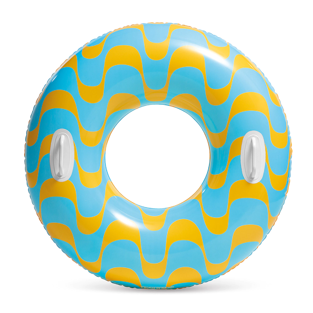 Intex 59256 Kruh nafukovací s úchyty Wavy dreams 91cm - modrý