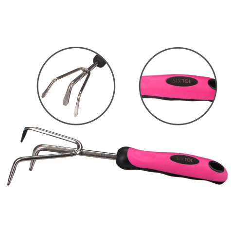 SIXTOL Ruční kultivátor Garden pink nerez 28cm ~ 3