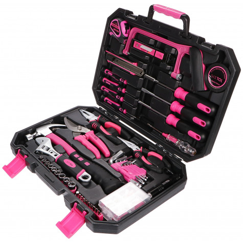 SIXTOL Sada nářadí Home pink 128 ks ~ 2