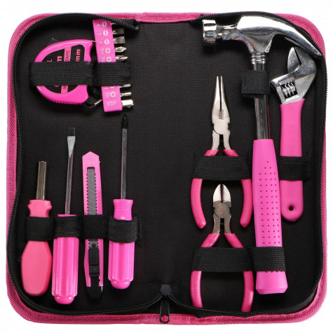 SIXTOL Sada nářadí Home pink 20 ks ~ 1