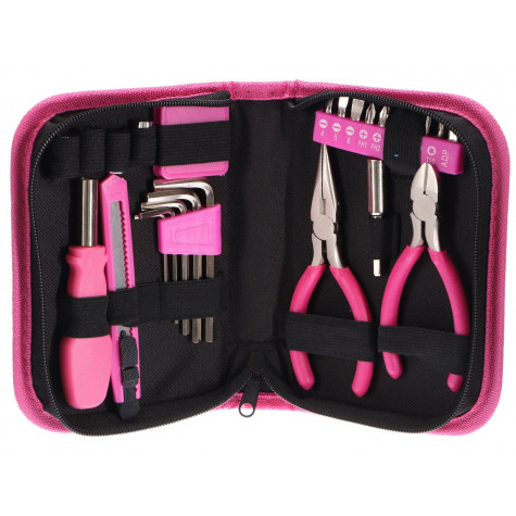 SIXTOL Sada nářadí Home pink 26 ks ~ 1