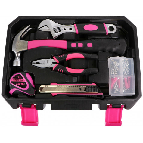 SIXTOL Sada nářadí Home pink 88 ks ~ 2