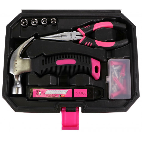 SIXTOL Sada nářadí Home pink 66 ks ~ 4