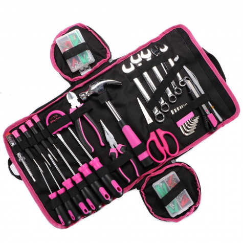 SIXTOL Sada nářadí Home pink bag 120 ks ~ 1