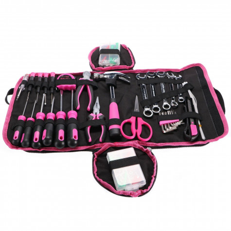 SIXTOL Sada nářadí Home pink bag 120 ks ~ 2