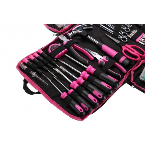 SIXTOL Sada nářadí Home pink bag 120 ks ~ 4