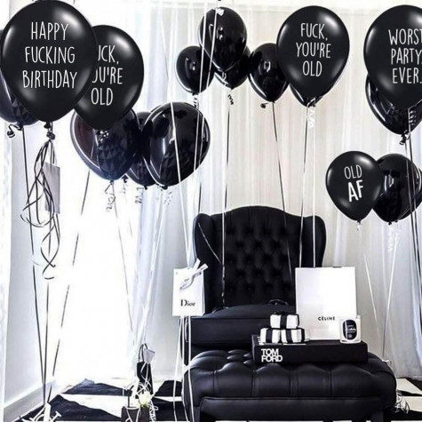 Drzé narozeninové balónky 10 ks - černé