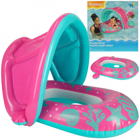 Bestway 34091 Nafukovací baby člun se stříškou - růžový ~ 1
