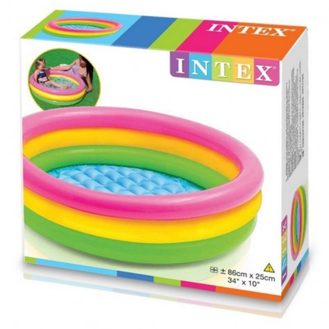 Intex 58924 Bazén nafukovací dno duhový 86x25cm 3 komory