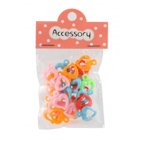 Teddies Korálky plastové srdce, písmena se šňůrkou ~ 2